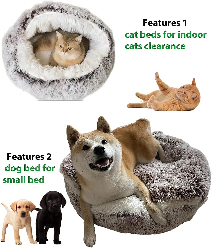 Premium Soft Plush Cave Bed for Dogs and Cats Pet Mattress