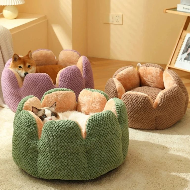 Cat Bed Round Petal-Shaped Pet kitten bed-3