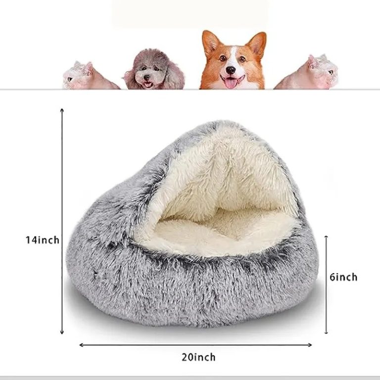 Premium Soft Plush Cave Bed for Dogs and Cats-1