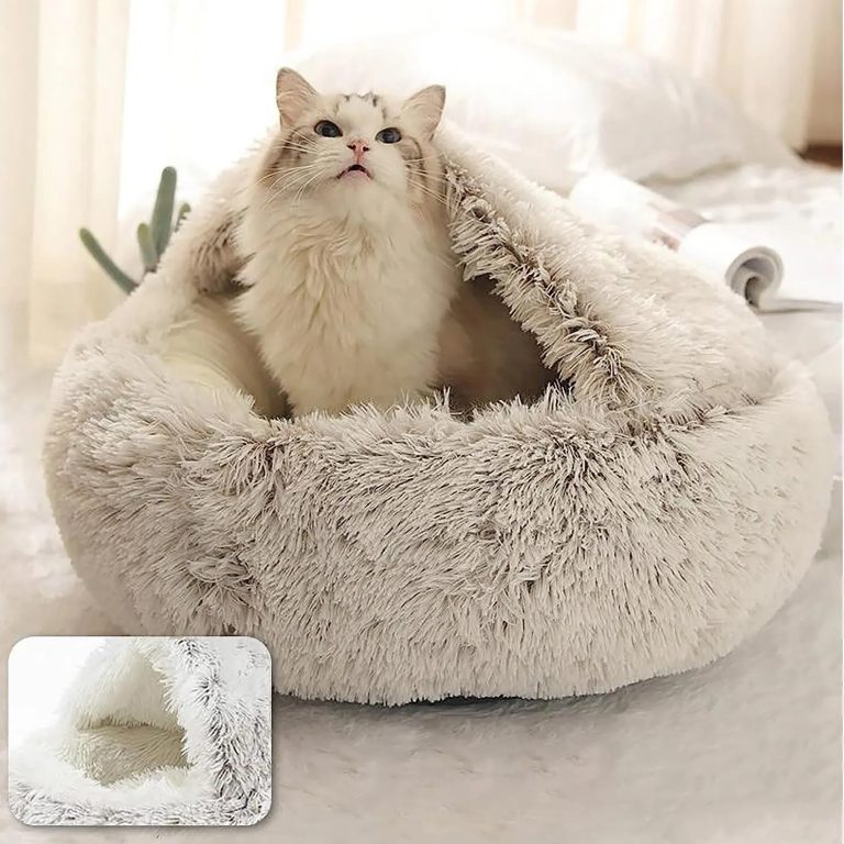 Premium Soft Plush Cave Bed for Dogs and Cats-4