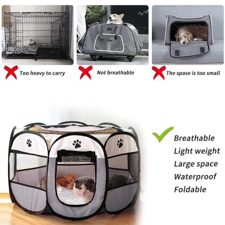 Portable Foldable Pet Tent Kennel Cat Fences-6